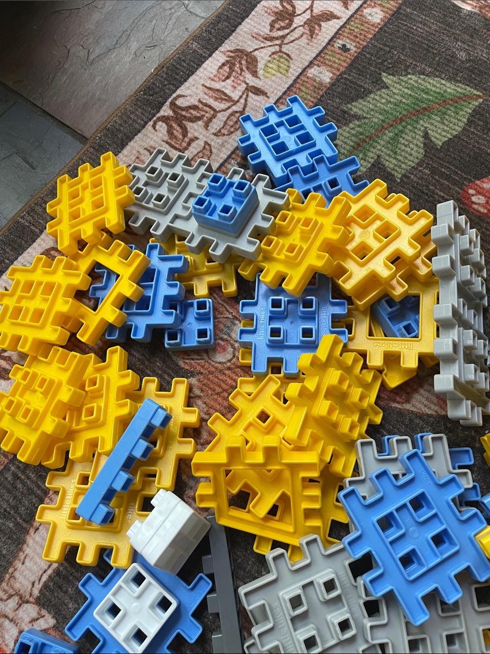 Little Tikes Waffle Blocks Building Blocks Set - Yellow, Blue, Gray - Kids Toys - Picture 3 of 10